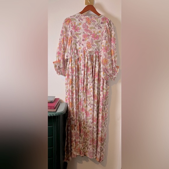 NWT Daughters of India 100% Cotton Fuchsia Bloom Kyra Midi Dress Sz M - Picture 9 of 9